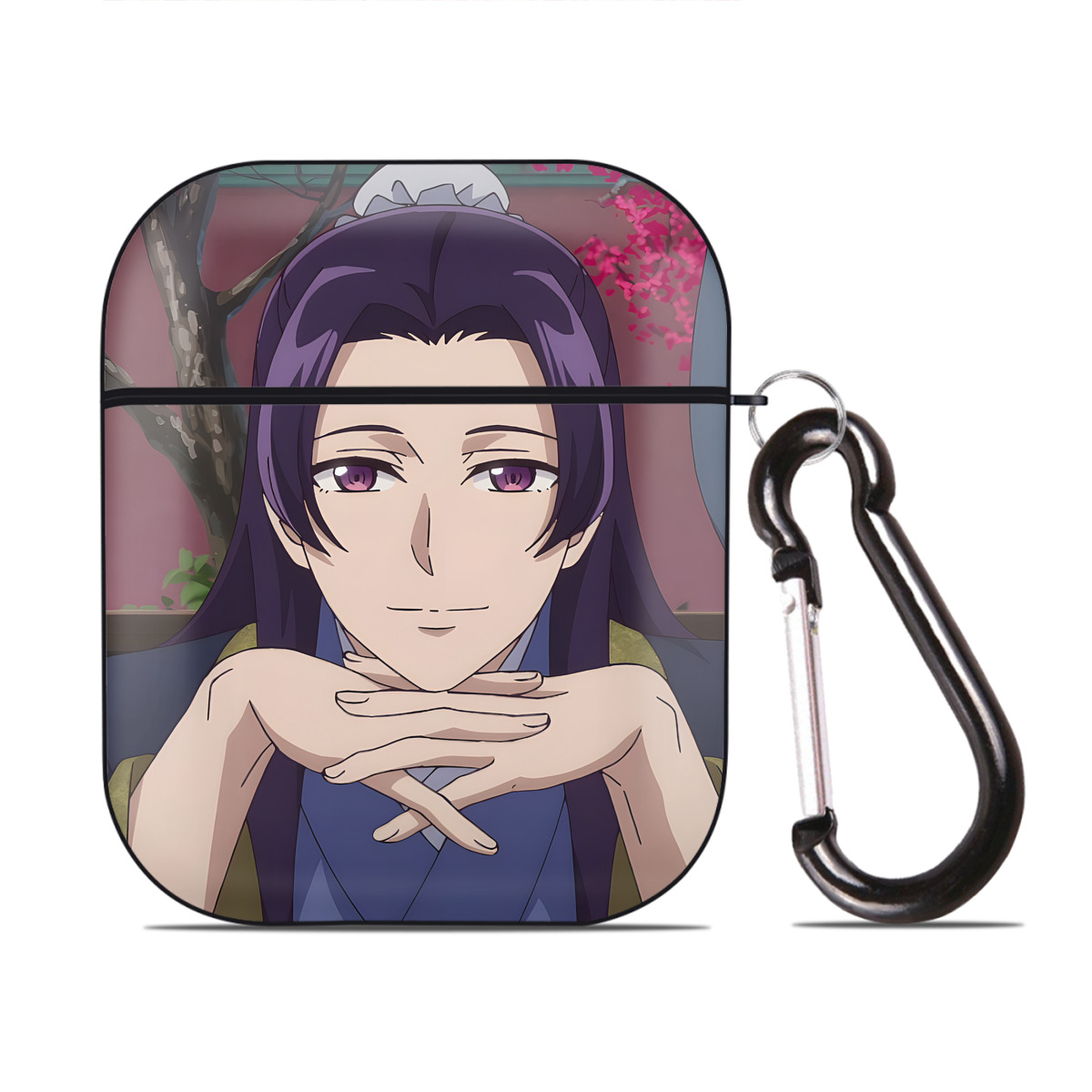 （画像用） 薬屋のひとりごと The Apothecary Diaries AirPods 第2世代保護ケース ハードシェル ブラック 耐衝撃・防指紋・カラビナ付き