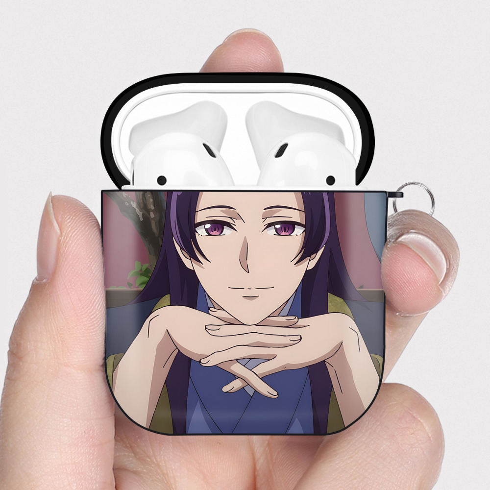 （画像用） 薬屋のひとりごと The Apothecary Diaries AirPods 第2世代保護ケース ハードシェル ブラック 耐衝撃・防指紋・カラビナ付き
