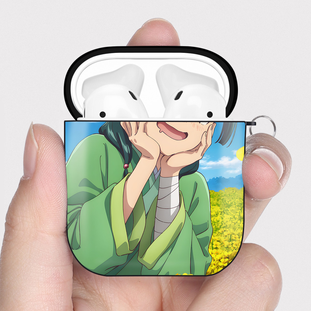 （画像用） 薬屋のひとりごと The Apothecary Diaries AirPods 第2世代保護ケース ハードシェル ブラック 耐衝撃・防指紋・カラビナ付き