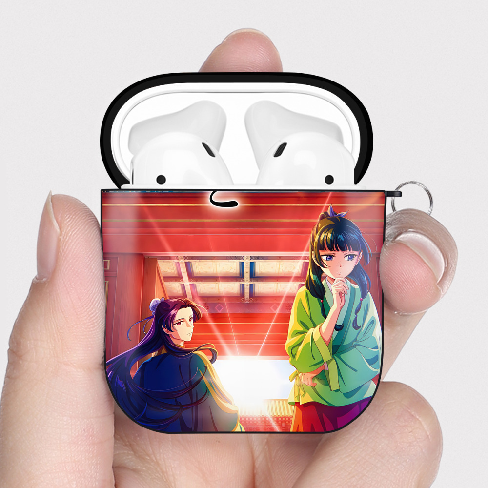 （画像用） 薬屋のひとりごと The Apothecary Diaries AirPods 第2世代保護ケース ハードシェル ブラック 耐衝撃・防指紋・カラビナ付き