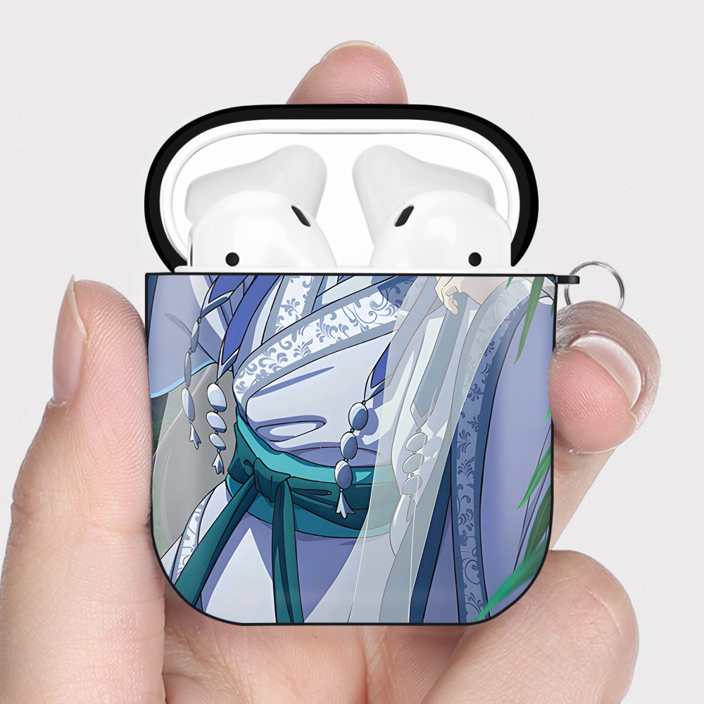 （画像用） 薬屋のひとりごと The Apothecary Diaries AirPods 第2世代保護ケース ハードシェル ブラック 耐衝撃・防指紋・カラビナ付き