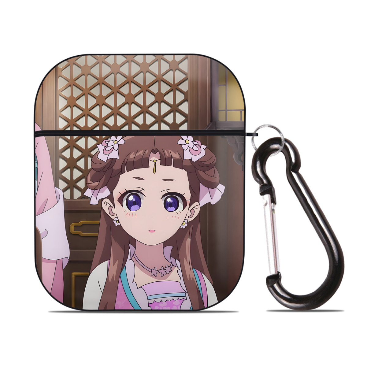 （画像用） 薬屋のひとりごと The Apothecary Diaries AirPods 第2世代保護ケース ハードシェル ブラック 耐衝撃・防指紋・カラビナ付き