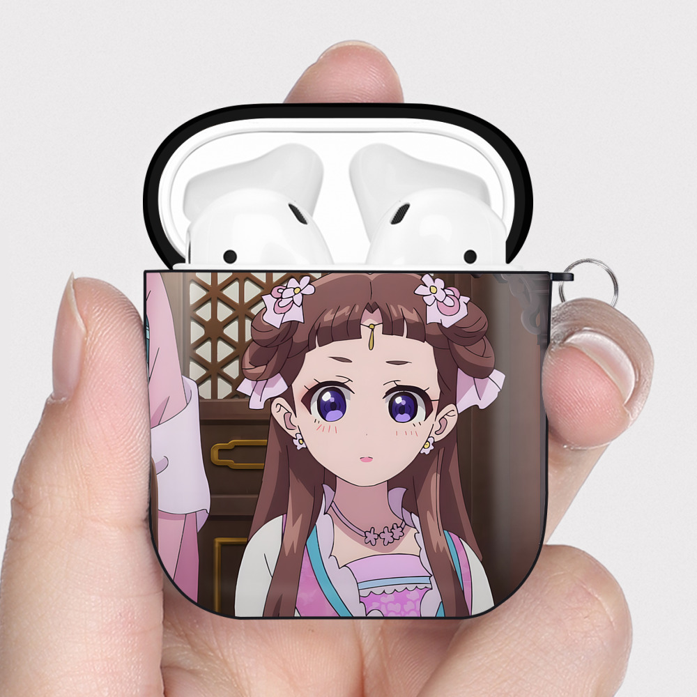 （画像用） 薬屋のひとりごと The Apothecary Diaries AirPods 第2世代保護ケース ハードシェル ブラック 耐衝撃・防指紋・カラビナ付き