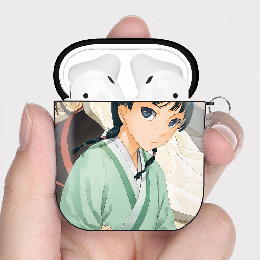 （画像用） 薬屋のひとりごと The Apothecary Diaries AirPods 第2世代保護ケース ハードシェル ブラック 耐衝撃・防指紋・カラビナ付き