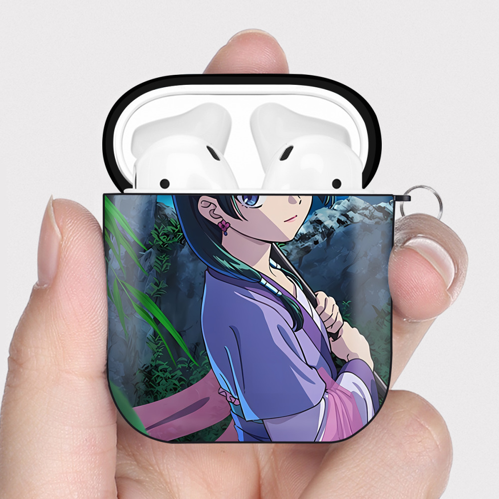 （画像用） 薬屋のひとりごと The Apothecary Diaries AirPods 第2世代保護ケース ハードシェル ブラック 耐衝撃・防指紋・カラビナ付き