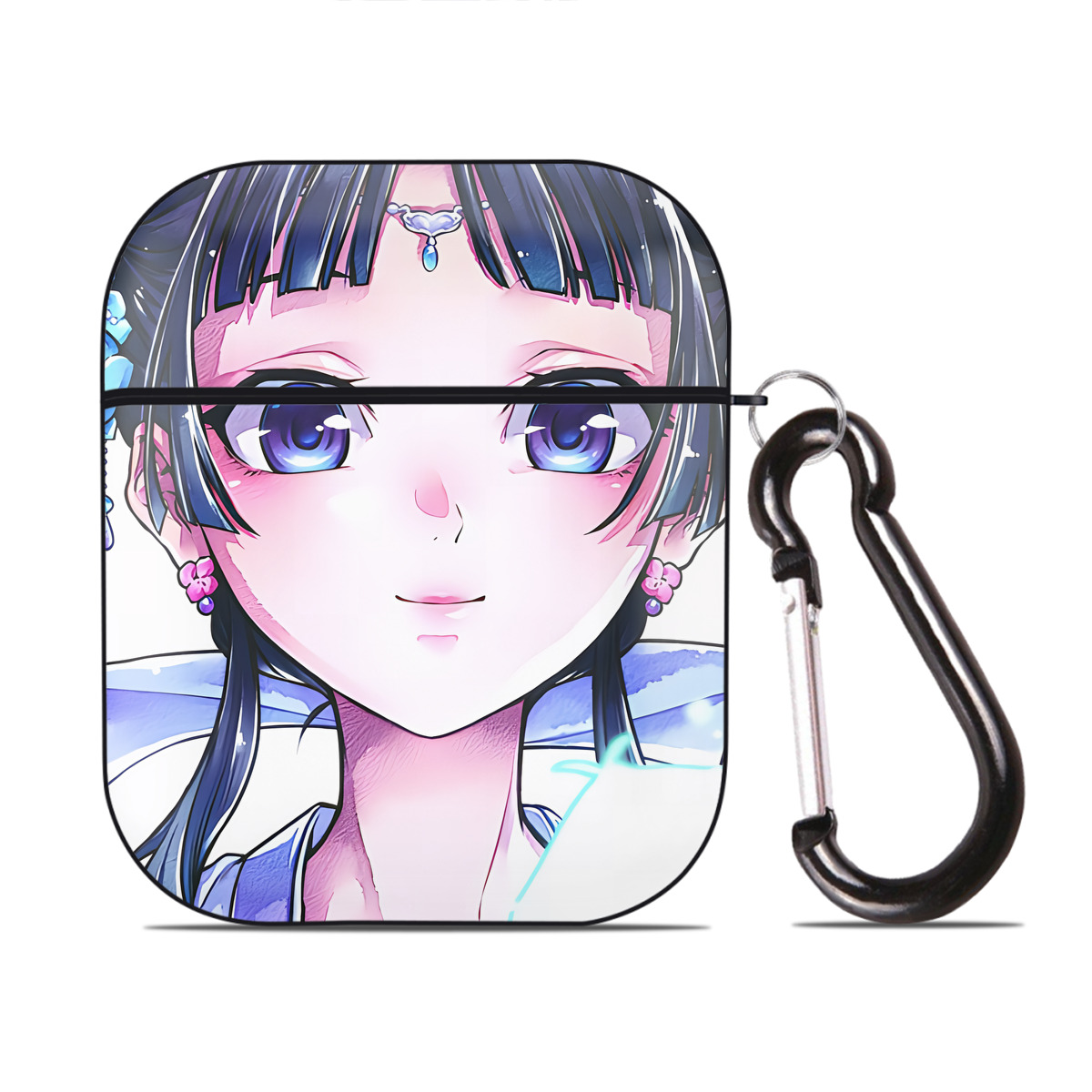 （画像用） 薬屋のひとりごと The Apothecary Diaries AirPods 第2世代保護ケース ハードシェル ブラック 耐衝撃・防指紋・カラビナ付き
