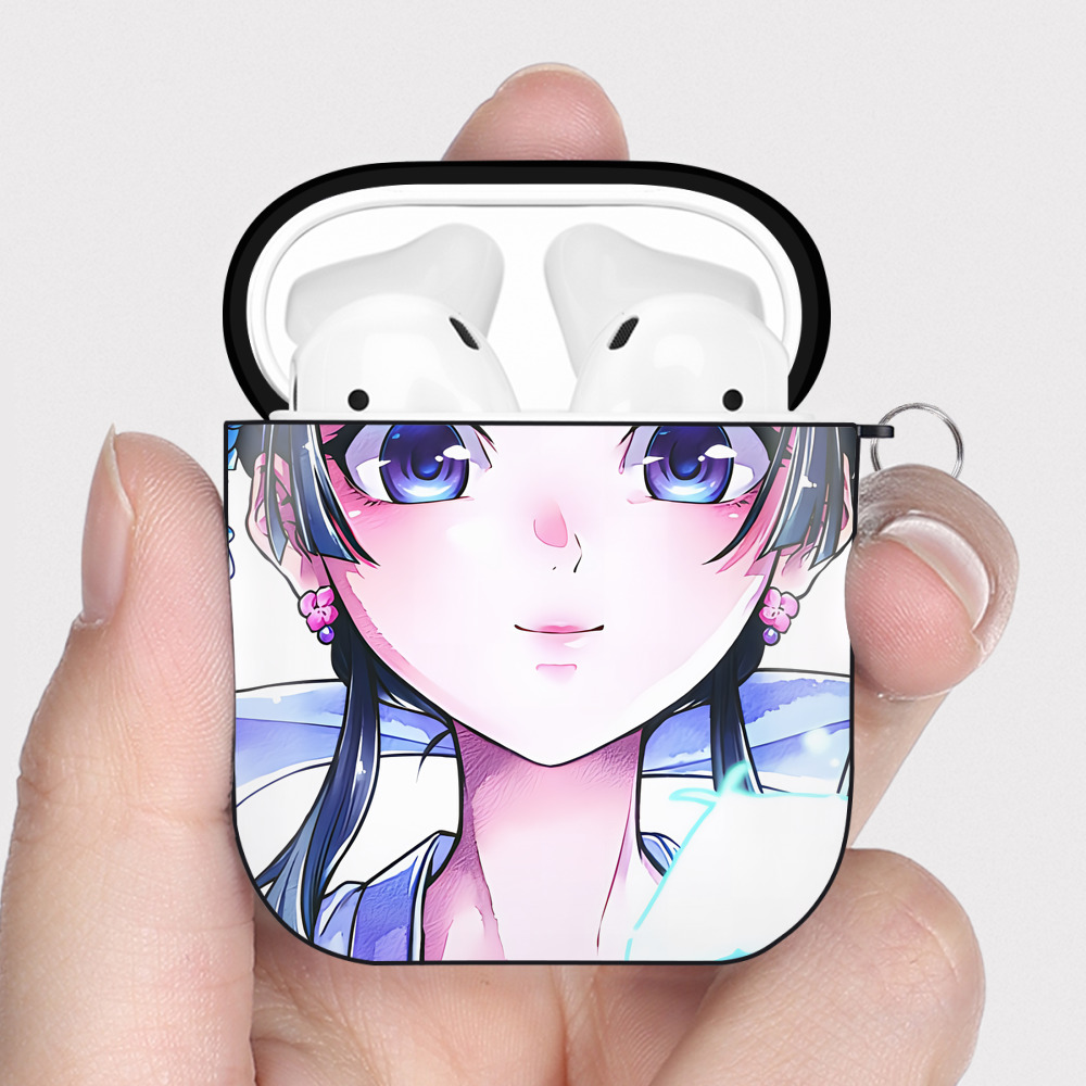（画像用） 薬屋のひとりごと The Apothecary Diaries AirPods 第2世代保護ケース ハードシェル ブラック 耐衝撃・防指紋・カラビナ付き