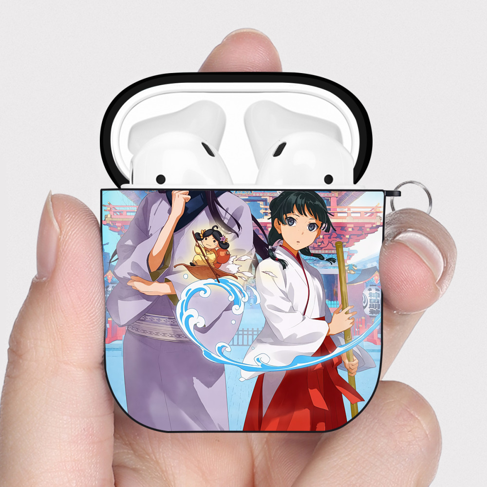 （画像用） 薬屋のひとりごと The Apothecary Diaries AirPods 第2世代保護ケース ハードシェル ブラック 耐衝撃・防指紋・カラビナ付き