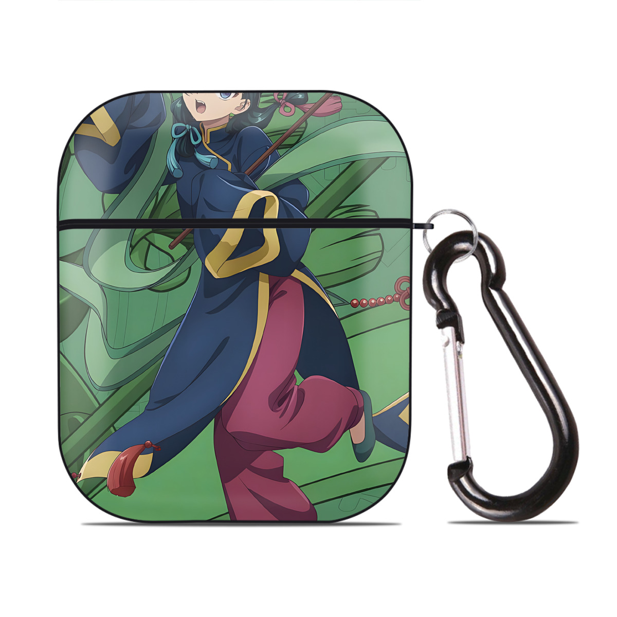 （画像用） 薬屋のひとりごと The Apothecary Diaries AirPods 第2世代保護ケース ハードシェル ブラック 耐衝撃・防指紋・カラビナ付き