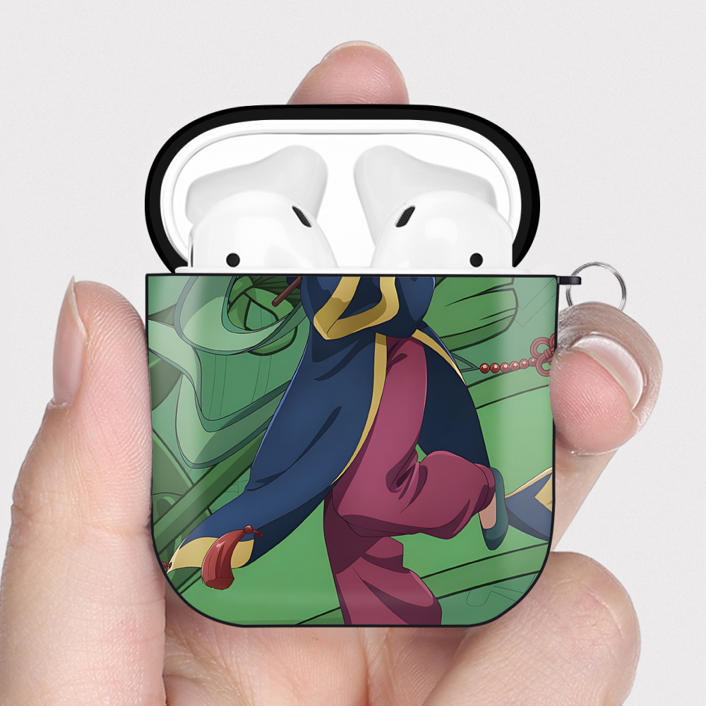 （画像用） 薬屋のひとりごと The Apothecary Diaries AirPods 第2世代保護ケース ハードシェル ブラック 耐衝撃・防指紋・カラビナ付き