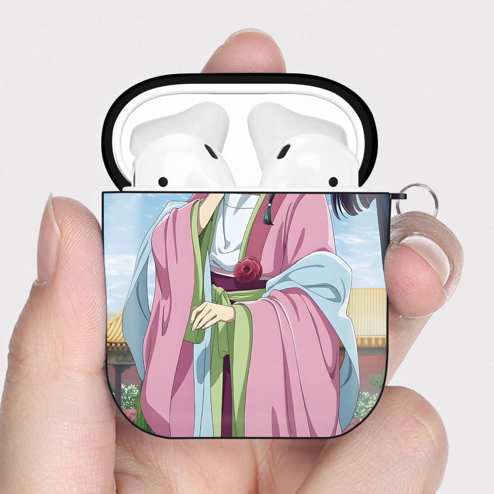 （画像用） 薬屋のひとりごと The Apothecary Diaries AirPods 第2世代保護ケース ハードシェル ブラック 耐衝撃・防指紋・カラビナ付き