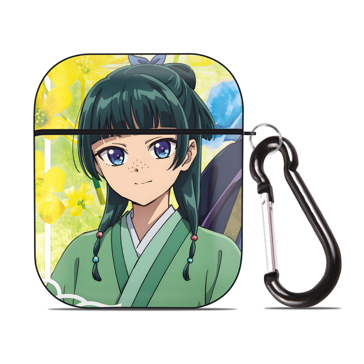 （画像用） 薬屋のひとりごと The Apothecary Diaries AirPods 第2世代保護ケース ハードシェル ブラック 耐衝撃・防指紋・カラビナ付き