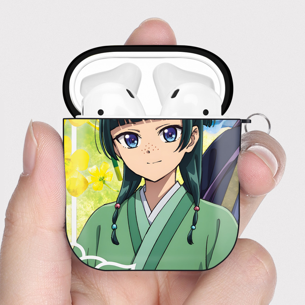 （画像用） 薬屋のひとりごと The Apothecary Diaries AirPods 第2世代保護ケース ハードシェル ブラック 耐衝撃・防指紋・カラビナ付き