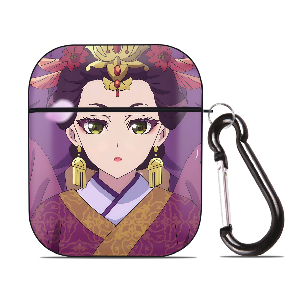 （画像用） 薬屋のひとりごと The Apothecary Diaries AirPods 第2世代保護ケース ハードシェル ブラック 耐衝撃・防指紋・カラビナ付き