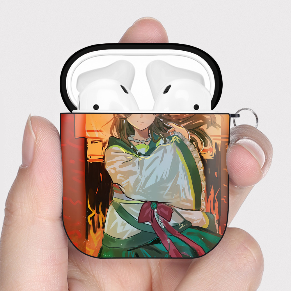 （画像用） 薬屋のひとりごと The Apothecary Diaries AirPods 第2世代保護ケース ハードシェル ブラック 耐衝撃・防指紋・カラビナ付き