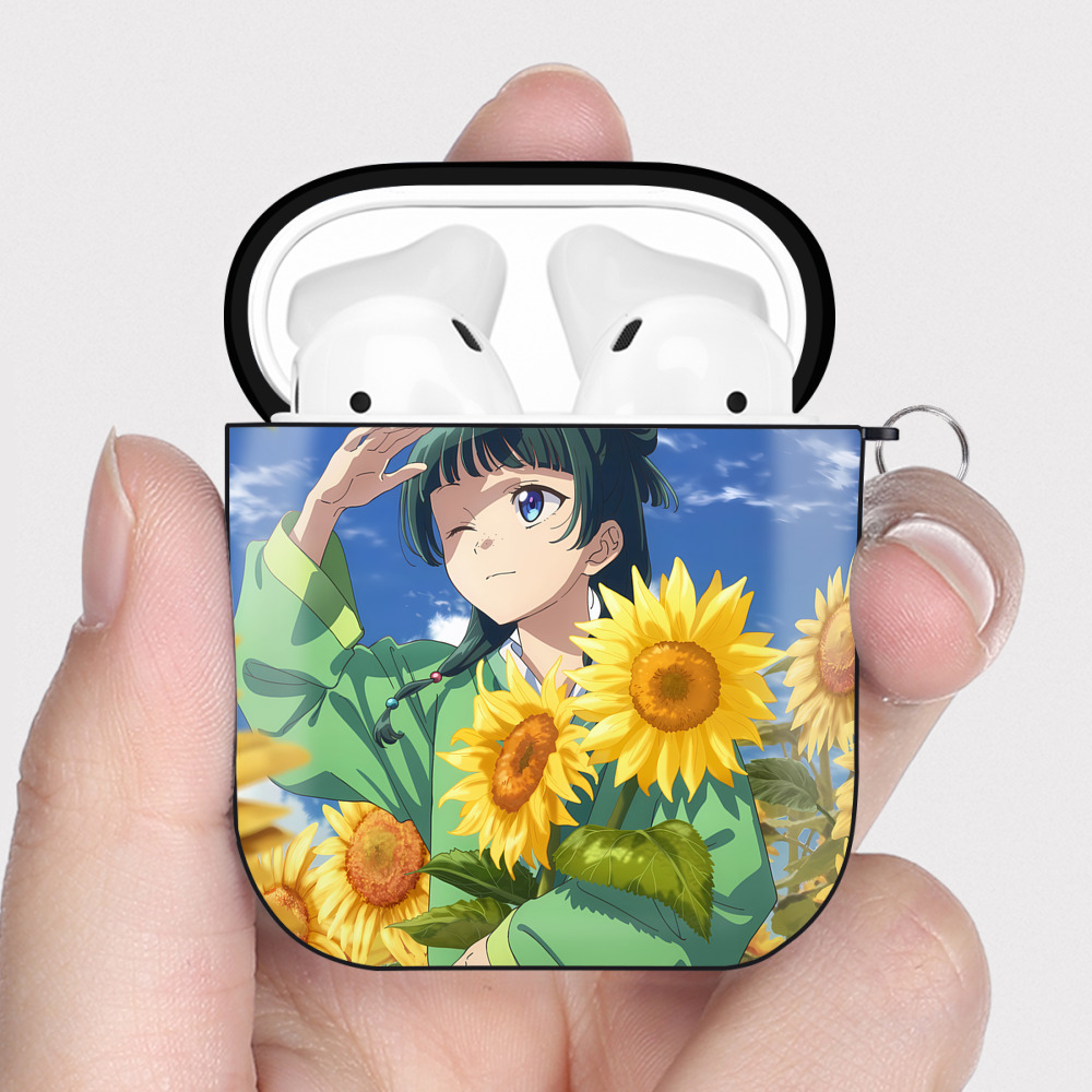 （画像用） 薬屋のひとりごと The Apothecary Diaries AirPods 第2世代保護ケース ハードシェル ブラック 耐衝撃・防指紋・カラビナ付き