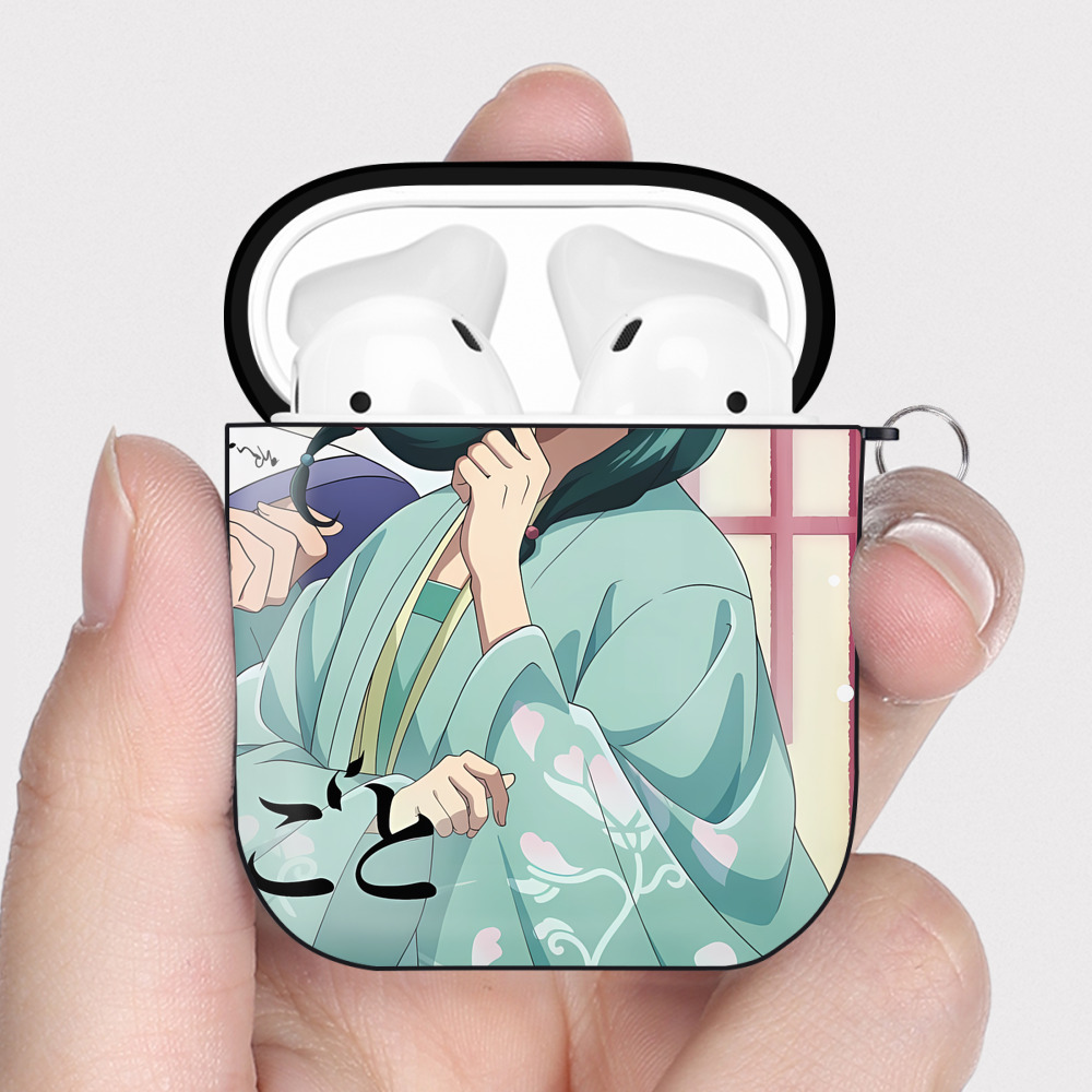（画像用） 薬屋のひとりごと The Apothecary Diaries AirPods 第2世代保護ケース ハードシェル ブラック 耐衝撃・防指紋・カラビナ付き