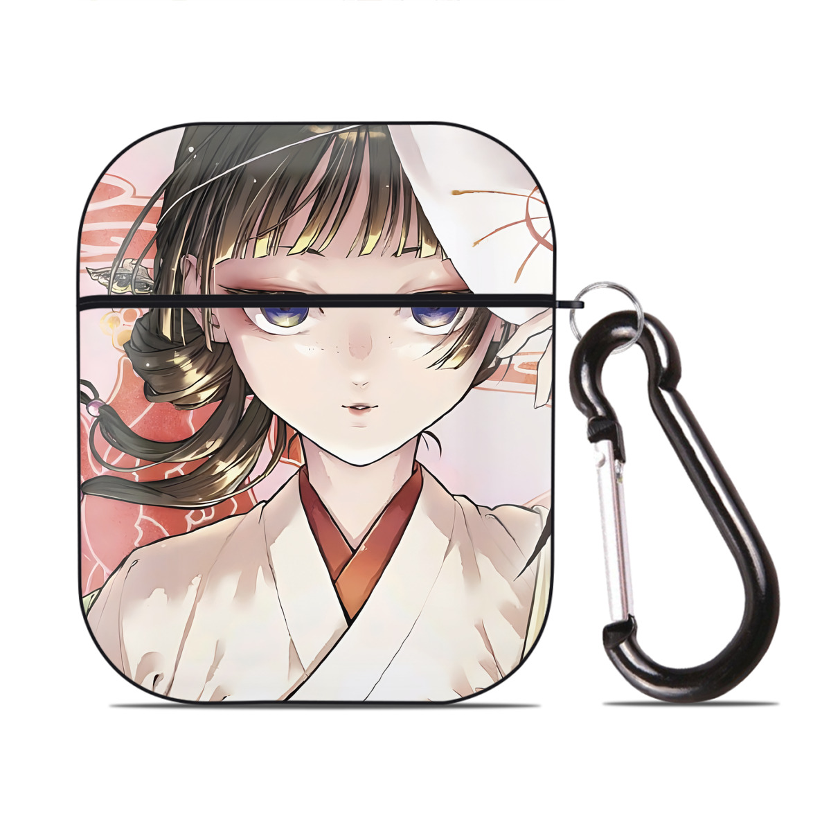 （画像用） 薬屋のひとりごと The Apothecary Diaries AirPods 第2世代保護ケース ハードシェル ブラック 耐衝撃・防指紋・カラビナ付き