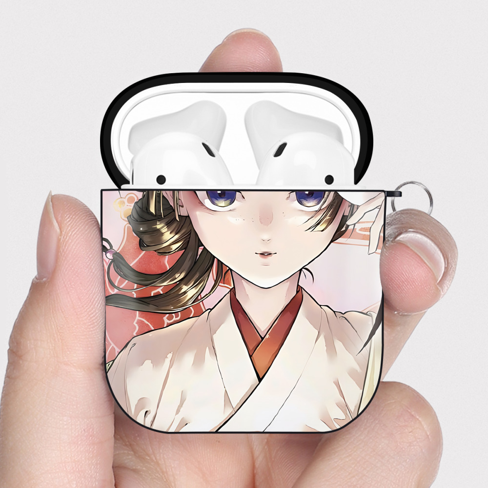 （画像用） 薬屋のひとりごと The Apothecary Diaries AirPods 第2世代保護ケース ハードシェル ブラック 耐衝撃・防指紋・カラビナ付き