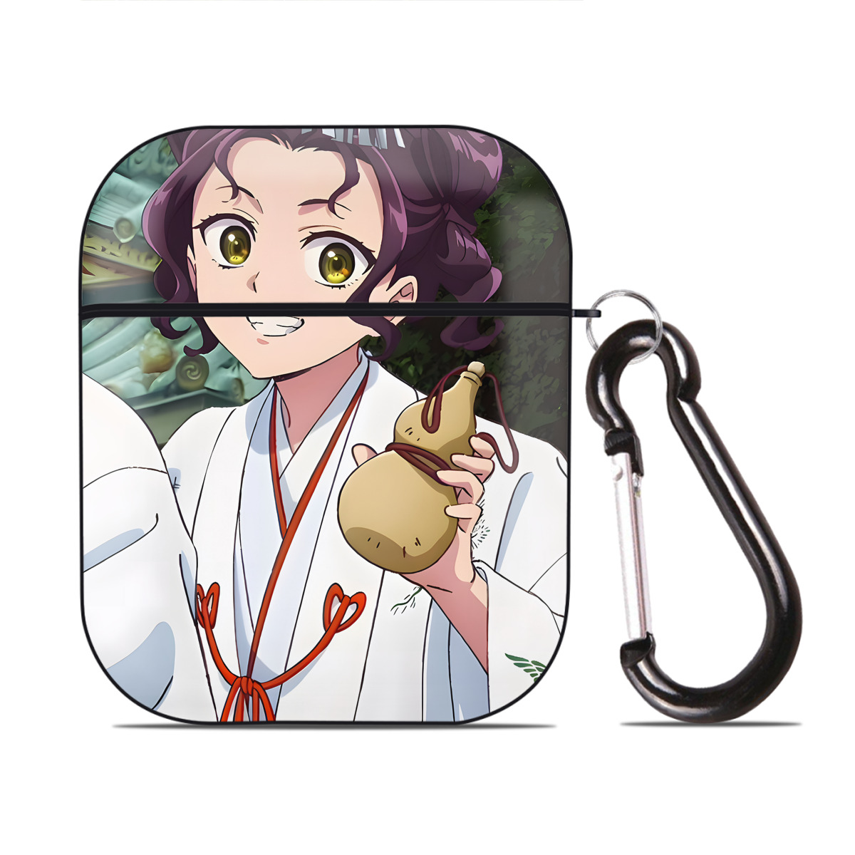 （画像用） 薬屋のひとりごと The Apothecary Diaries AirPods 第2世代保護ケース ハードシェル ブラック 耐衝撃・防指紋・カラビナ付き
