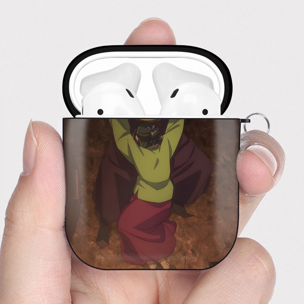 （画像用） 薬屋のひとりごと The Apothecary Diaries AirPods 第2世代保護ケース ハードシェル ブラック 耐衝撃・防指紋・カラビナ付き