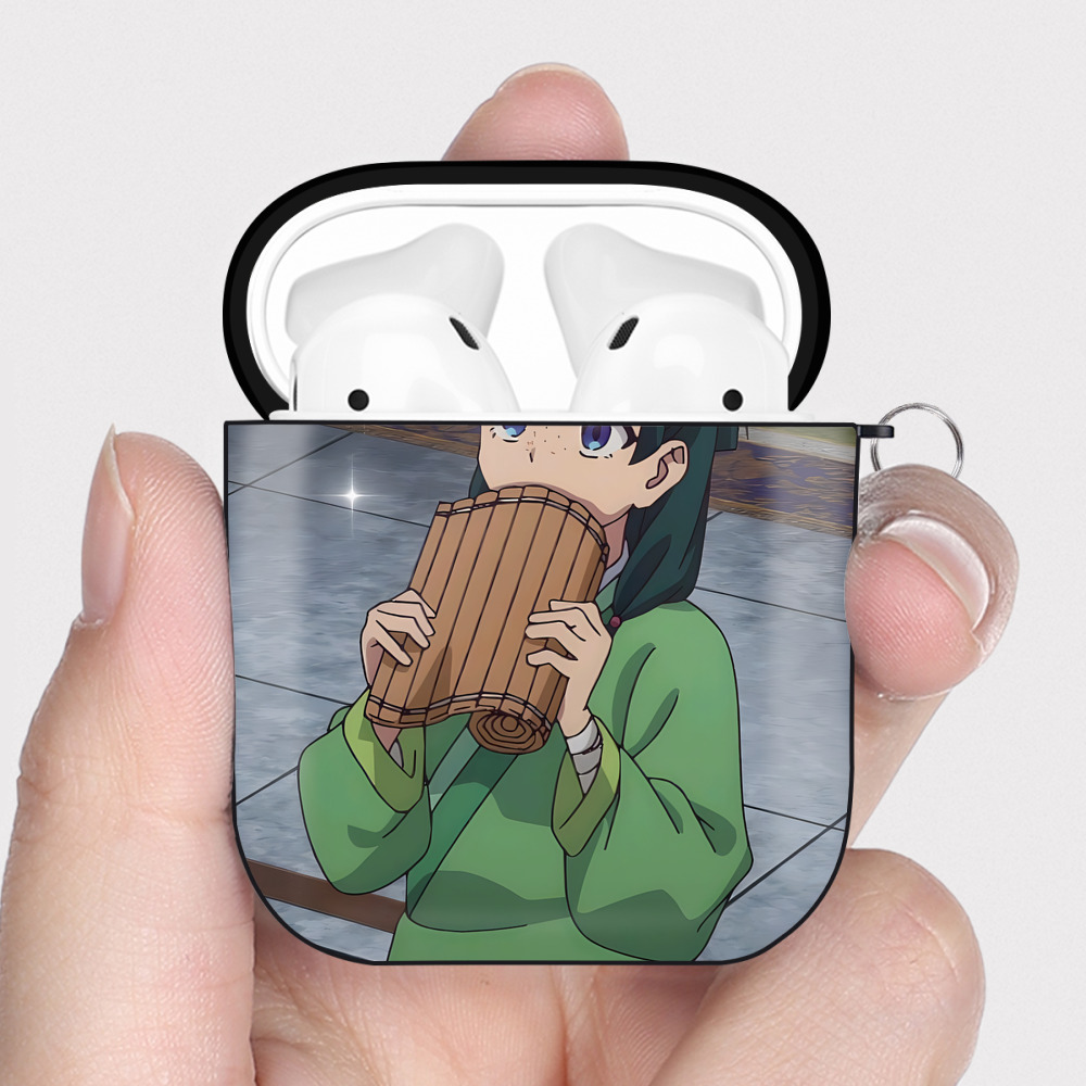 （画像用） 薬屋のひとりごと The Apothecary Diaries AirPods 第2世代保護ケース ハードシェル ブラック 耐衝撃・防指紋・カラビナ付き