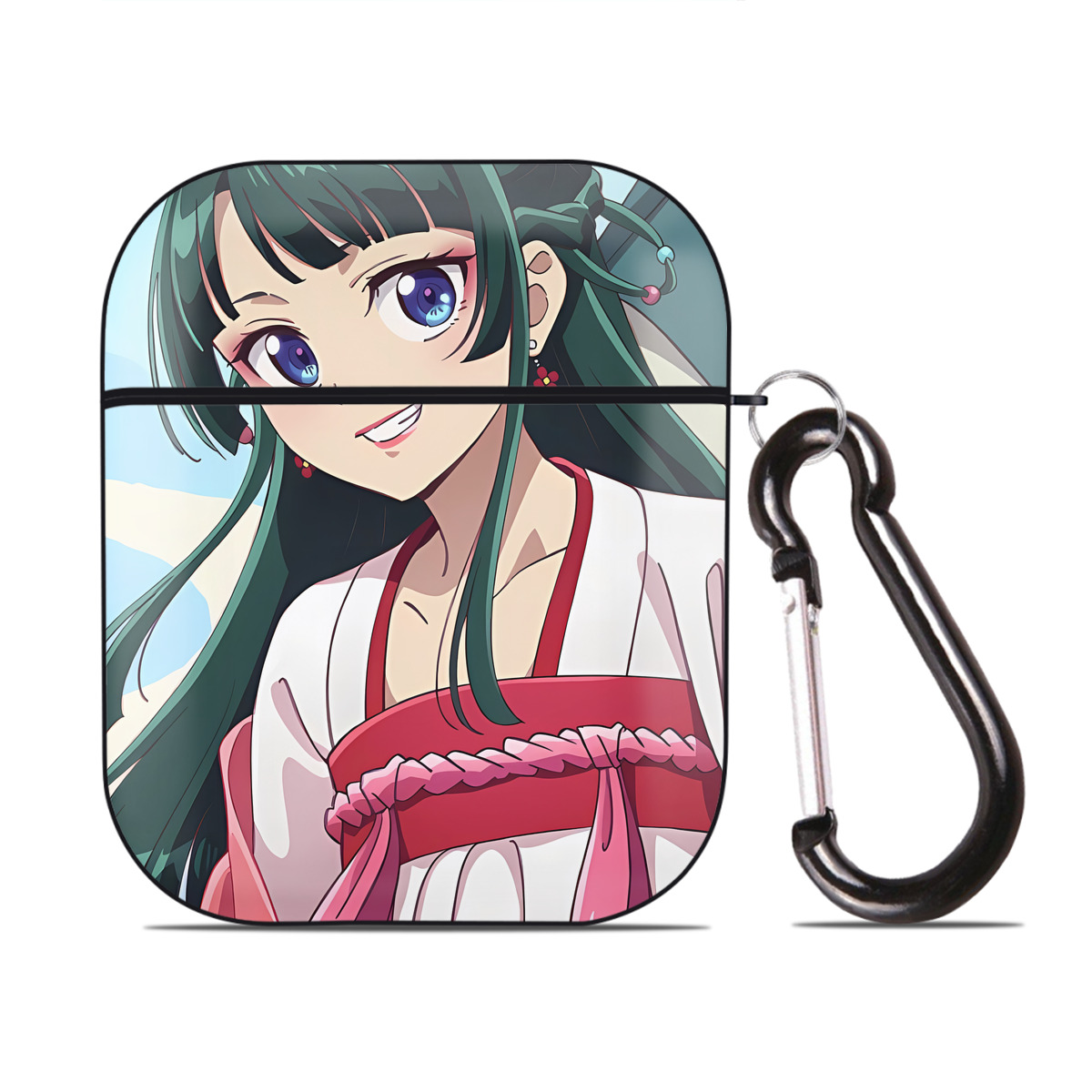 （画像用） 薬屋のひとりごと The Apothecary Diaries AirPods 第2世代保護ケース ハードシェル ブラック 耐衝撃・防指紋・カラビナ付き
