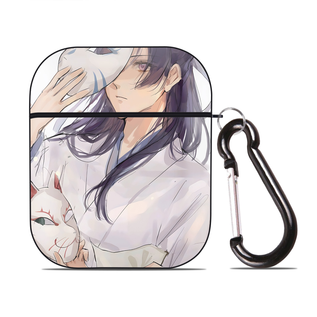 （画像用） 薬屋のひとりごと The Apothecary Diaries AirPods 第2世代保護ケース ハードシェル ブラック 耐衝撃・防指紋・カラビナ付き