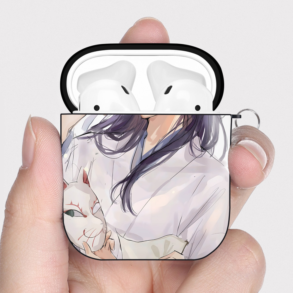 （画像用） 薬屋のひとりごと The Apothecary Diaries AirPods 第2世代保護ケース ハードシェル ブラック 耐衝撃・防指紋・カラビナ付き