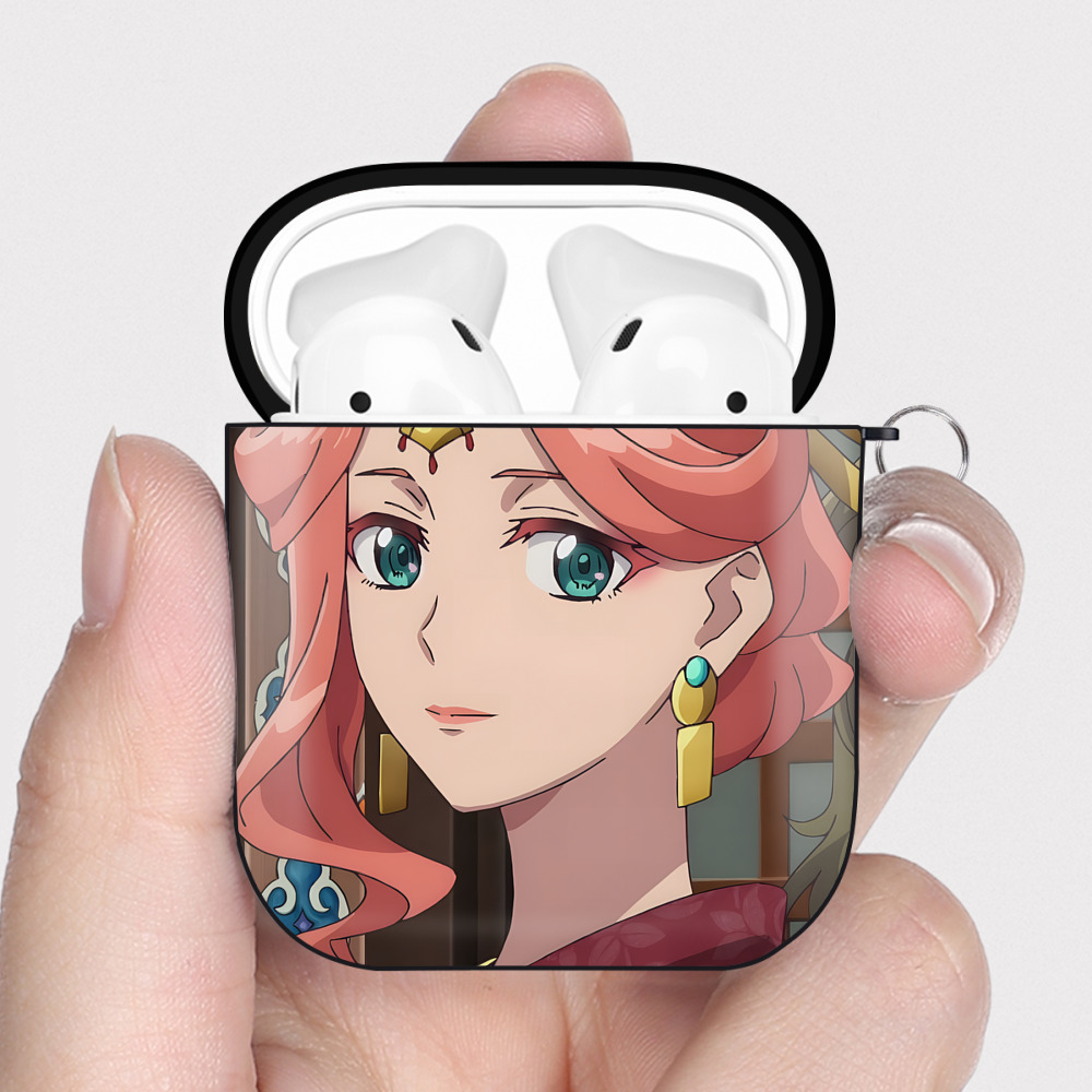 （画像用） 薬屋のひとりごと The Apothecary Diaries AirPods 第2世代保護ケース ハードシェル ブラック 耐衝撃・防指紋・カラビナ付き