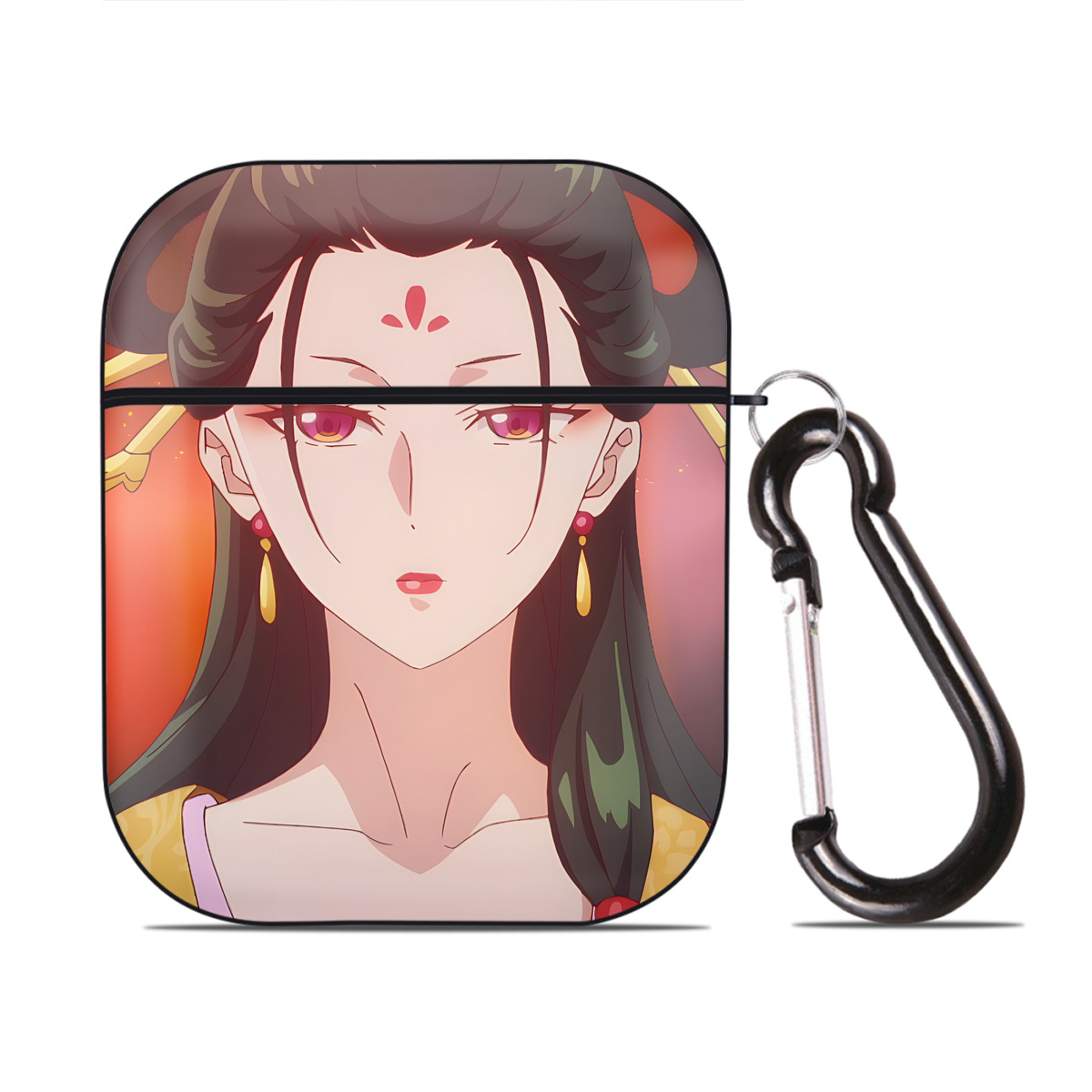 （画像用） 薬屋のひとりごと The Apothecary Diaries AirPods 第2世代保護ケース ハードシェル ブラック 耐衝撃・防指紋・カラビナ付き