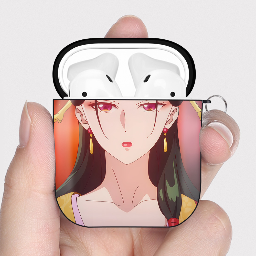 （画像用） 薬屋のひとりごと The Apothecary Diaries AirPods 第2世代保護ケース ハードシェル ブラック 耐衝撃・防指紋・カラビナ付き