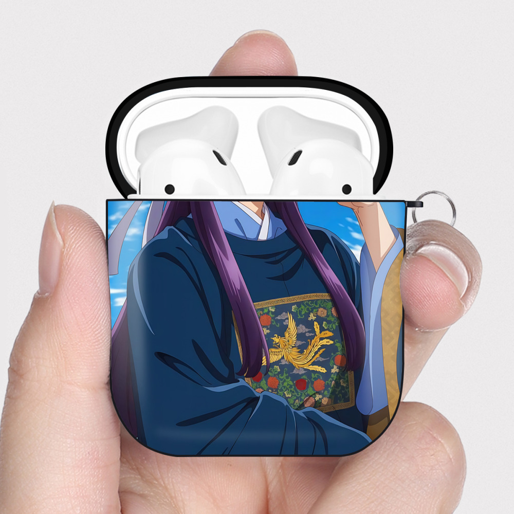 （画像用） 薬屋のひとりごと The Apothecary Diaries AirPods 第2世代保護ケース ハードシェル ブラック 耐衝撃・防指紋・カラビナ付き