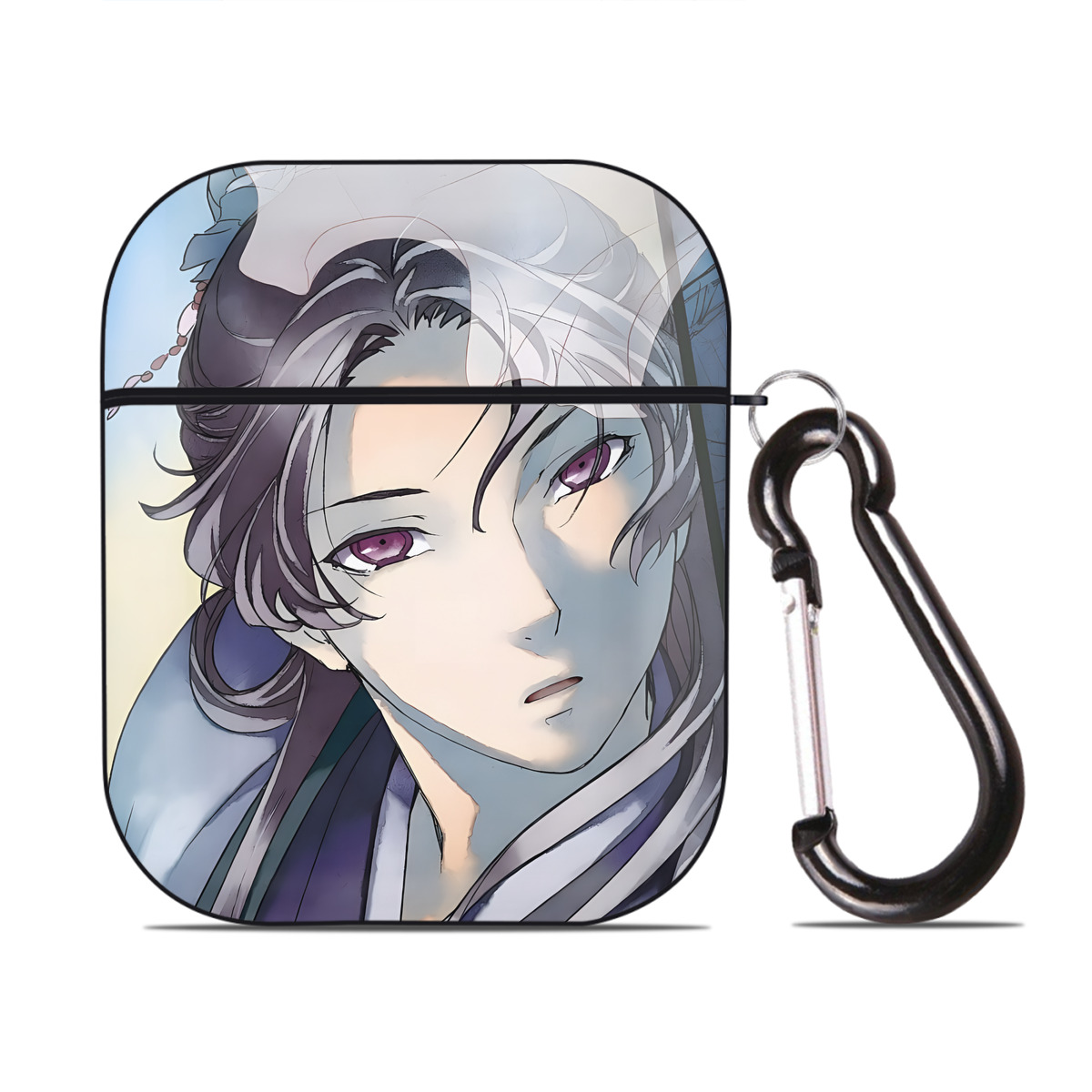 （画像用） 薬屋のひとりごと The Apothecary Diaries AirPods 第2世代保護ケース ハードシェル ブラック 耐衝撃・防指紋・カラビナ付き