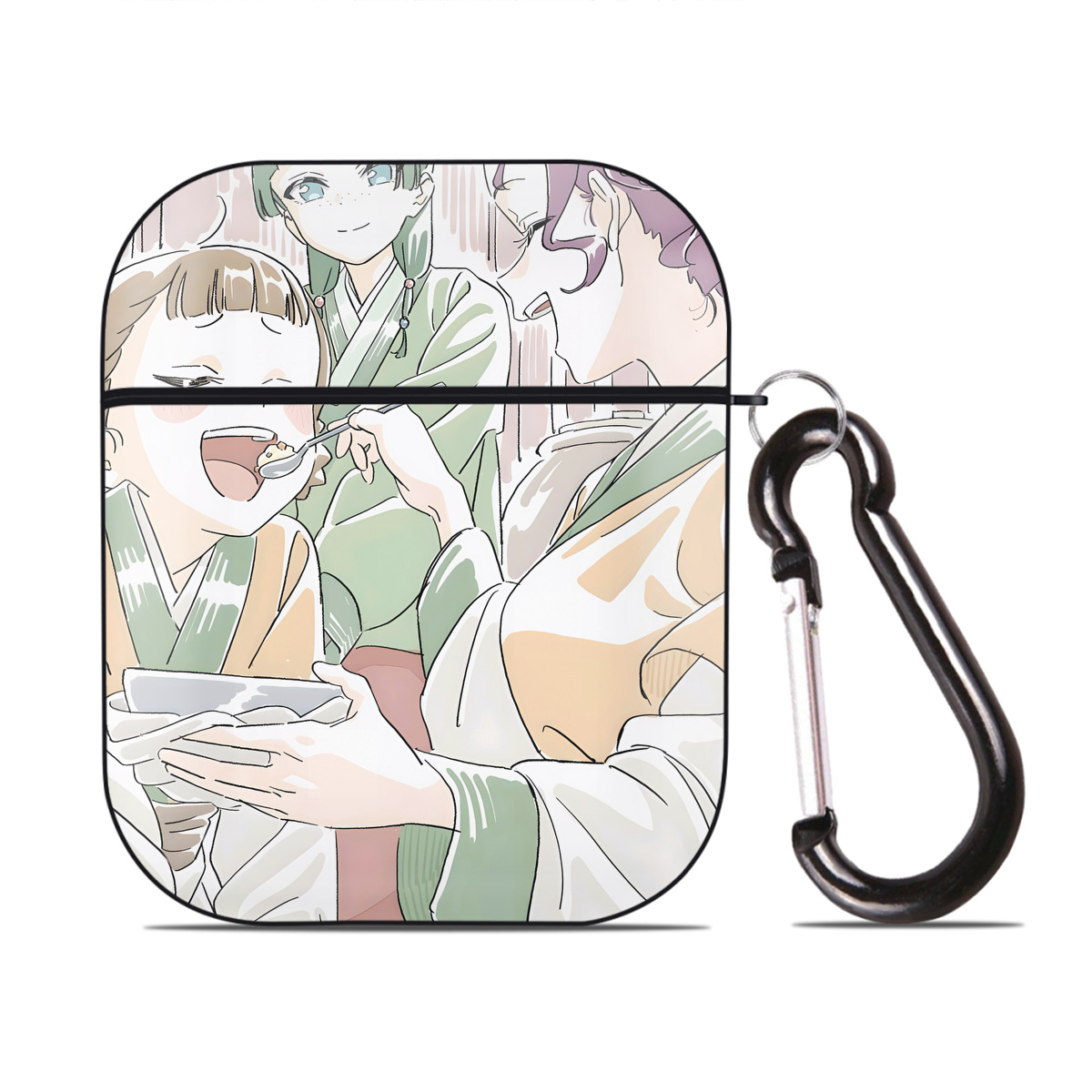（画像用） 薬屋のひとりごと The Apothecary Diaries AirPods 第2世代保護ケース ハードシェル ブラック 耐衝撃・防指紋・カラビナ付き