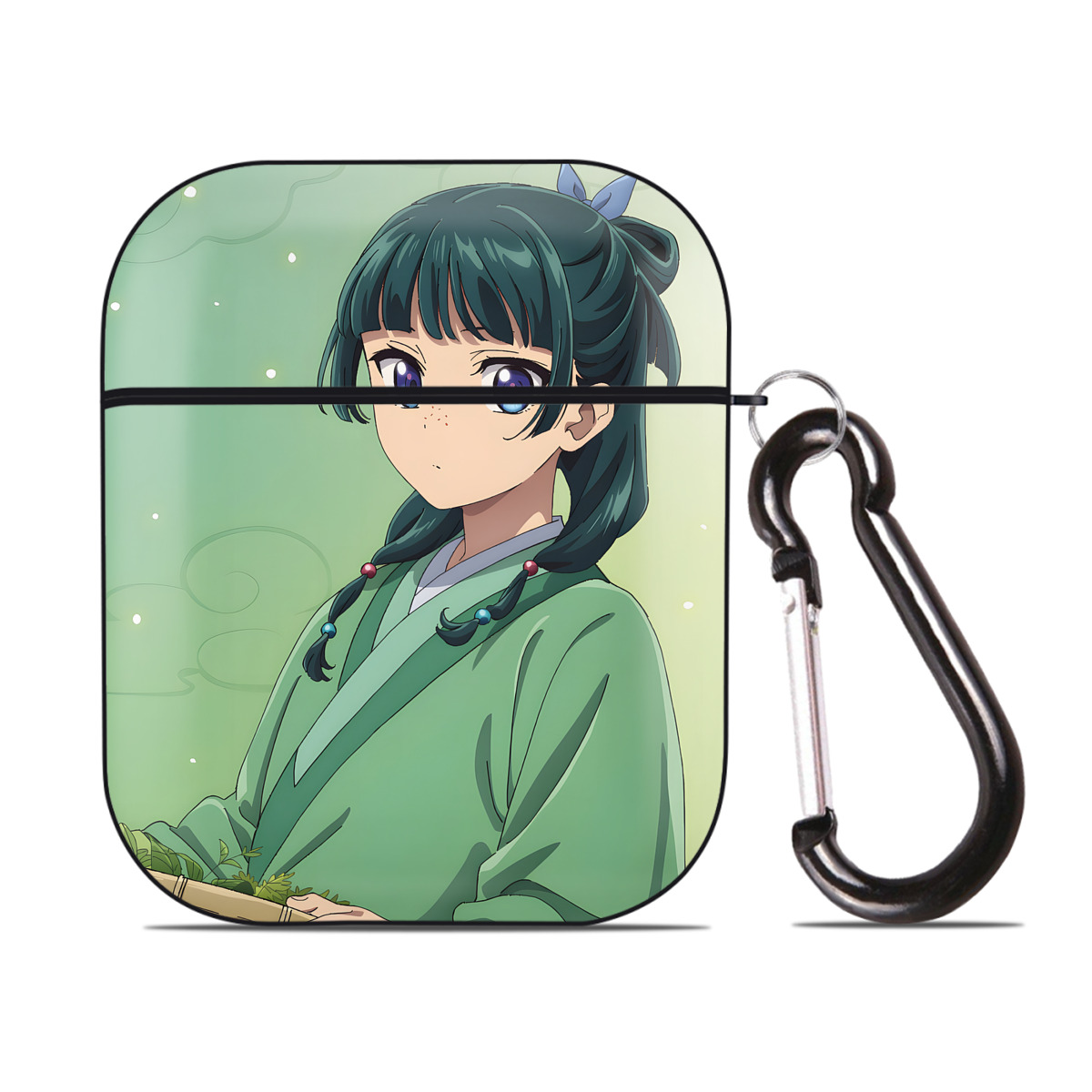 （画像用） 薬屋のひとりごと The Apothecary Diaries AirPods 第2世代保護ケース ハードシェル ブラック 耐衝撃・防指紋・カラビナ付き