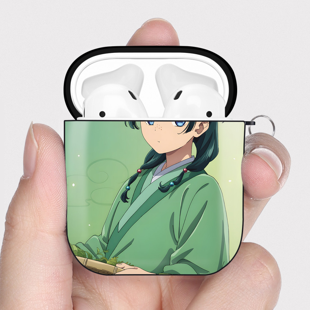 （画像用） 薬屋のひとりごと The Apothecary Diaries AirPods 第2世代保護ケース ハードシェル ブラック 耐衝撃・防指紋・カラビナ付き