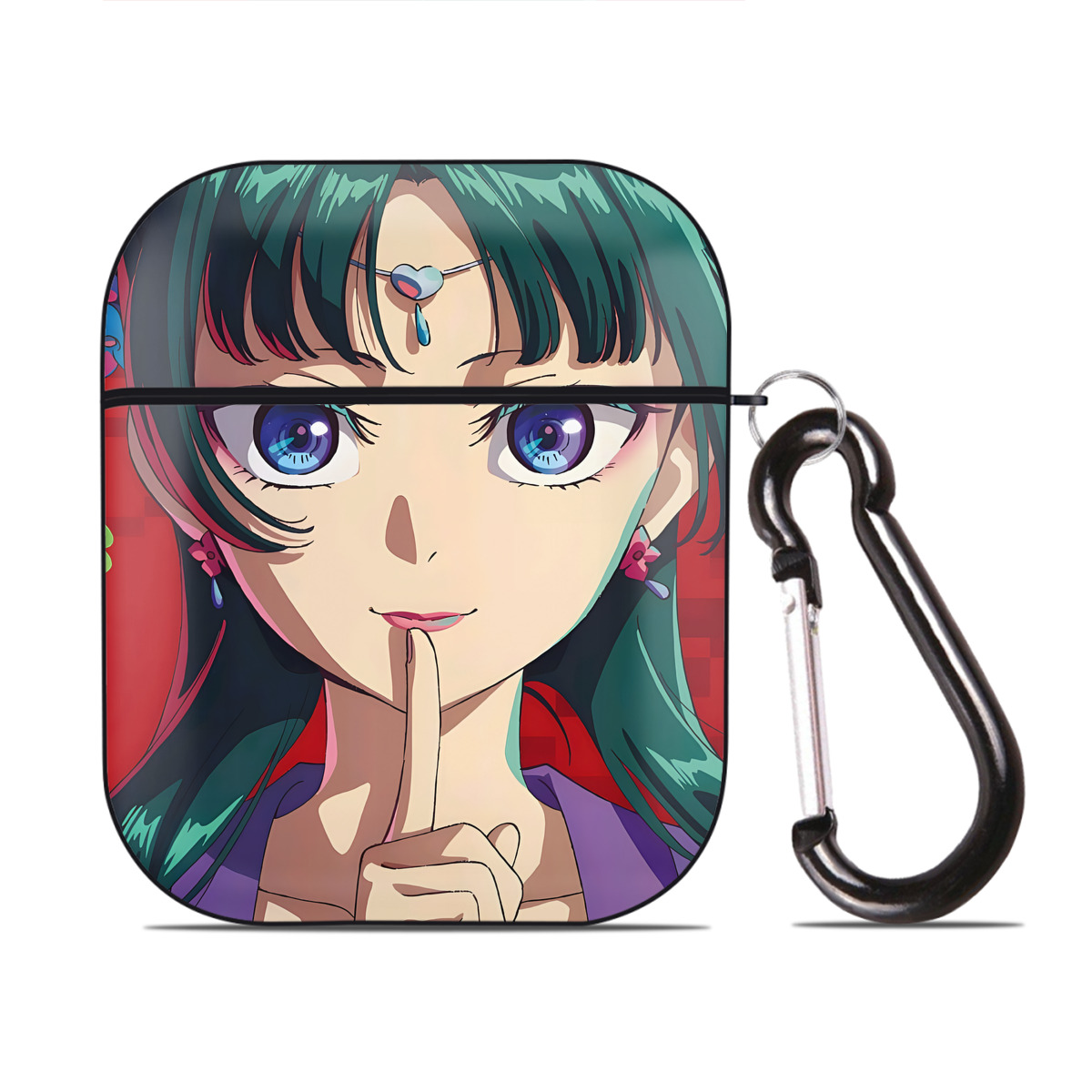 （画像用） 薬屋のひとりごと The Apothecary Diaries AirPods 第2世代保護ケース ハードシェル ブラック 耐衝撃・防指紋・カラビナ付き