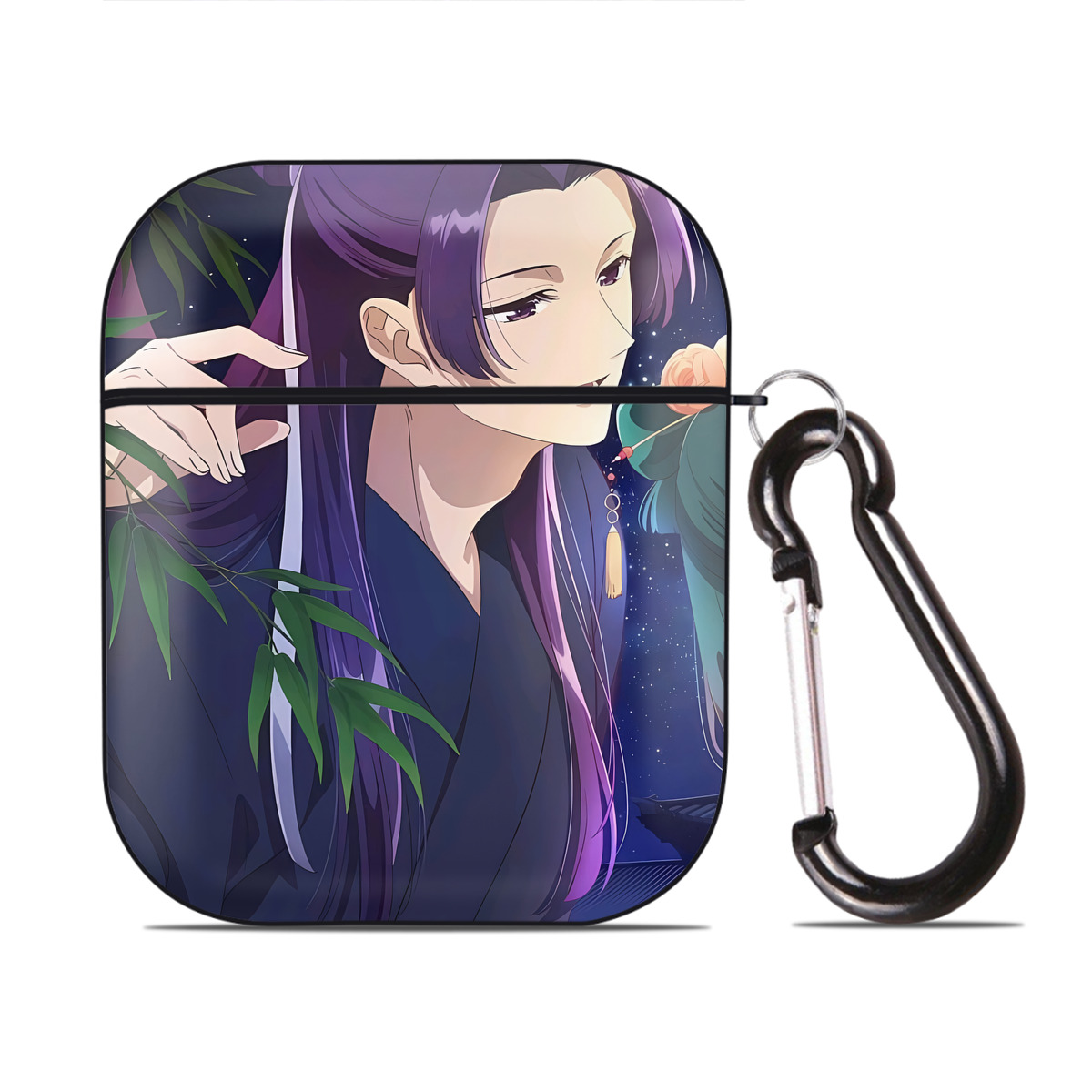 （画像用） 薬屋のひとりごと The Apothecary Diaries AirPods 第2世代保護ケース ハードシェル ブラック 耐衝撃・防指紋・カラビナ付き