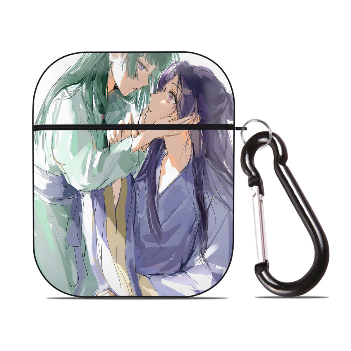 （画像用） 薬屋のひとりごと The Apothecary Diaries AirPods 第2世代保護ケース ハードシェル ブラック 耐衝撃・防指紋・カラビナ付き