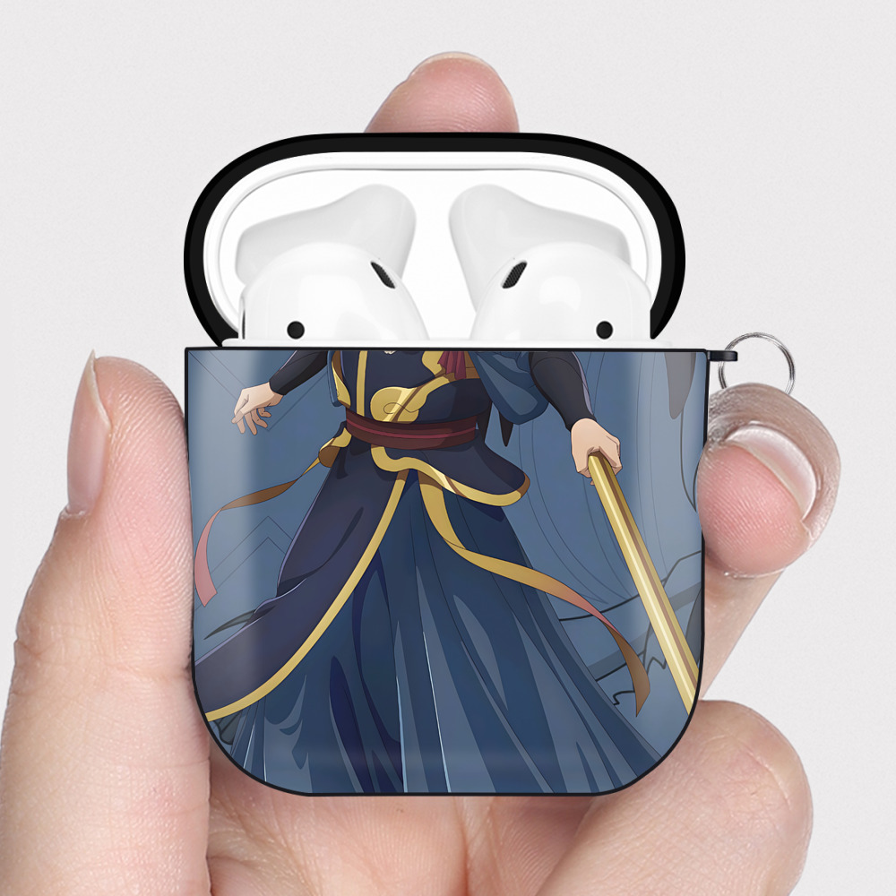 （画像用） 薬屋のひとりごと The Apothecary Diaries AirPods 第2世代保護ケース ハードシェル ブラック 耐衝撃・防指紋・カラビナ付き