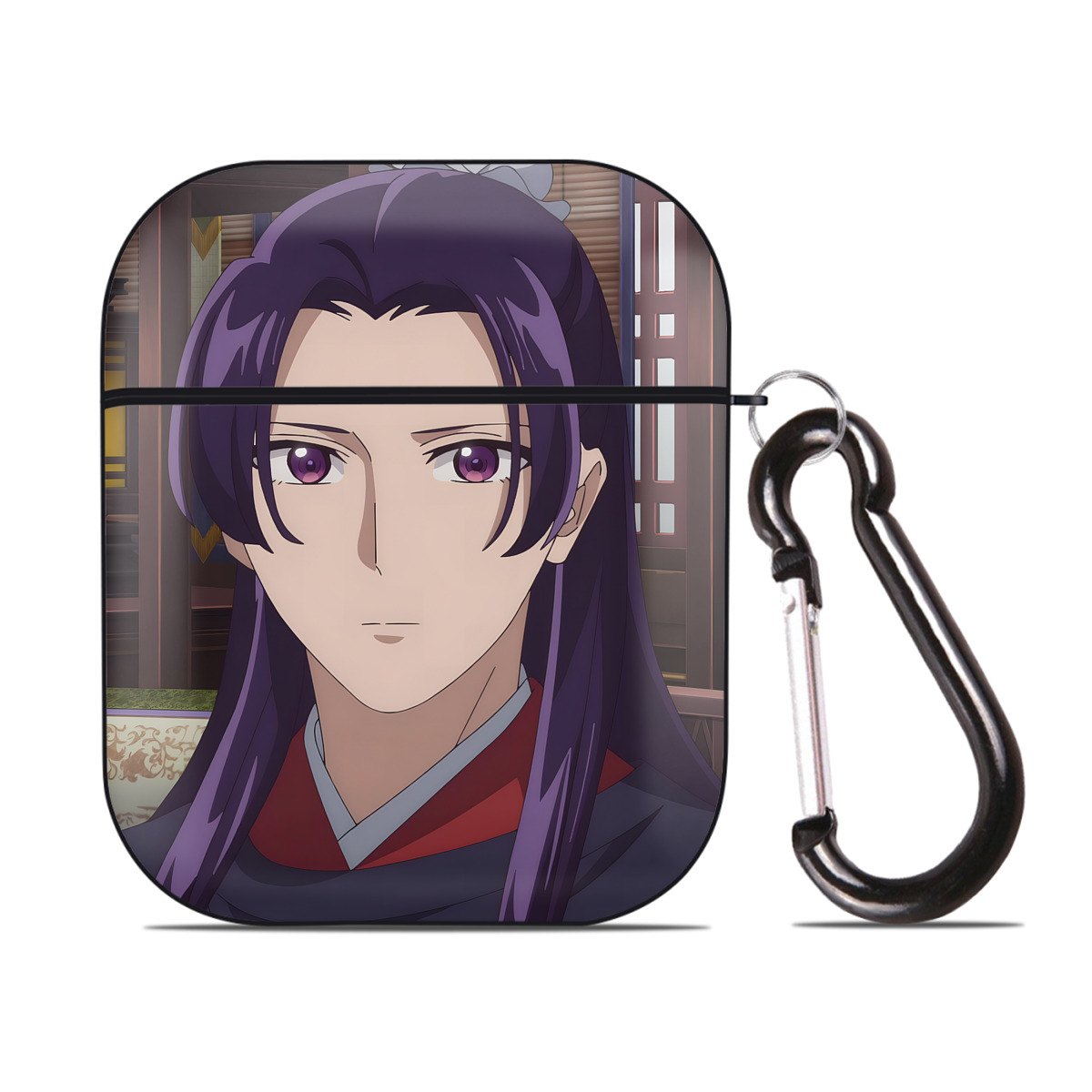 （画像用） 薬屋のひとりごと The Apothecary Diaries AirPods 第2世代保護ケース ハードシェル ブラック 耐衝撃・防指紋・カラビナ付き