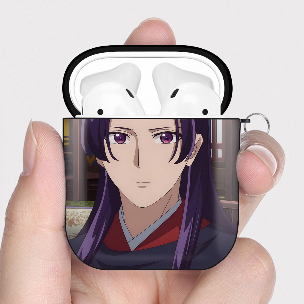 （画像用） 薬屋のひとりごと The Apothecary Diaries AirPods 第2世代保護ケース ハードシェル ブラック 耐衝撃・防指紋・カラビナ付き