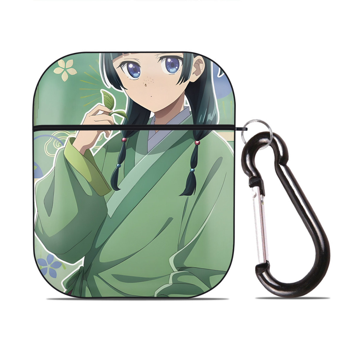 （画像用） 薬屋のひとりごと The Apothecary Diaries AirPods 第2世代保護ケース ハードシェル ブラック 耐衝撃・防指紋・カラビナ付き