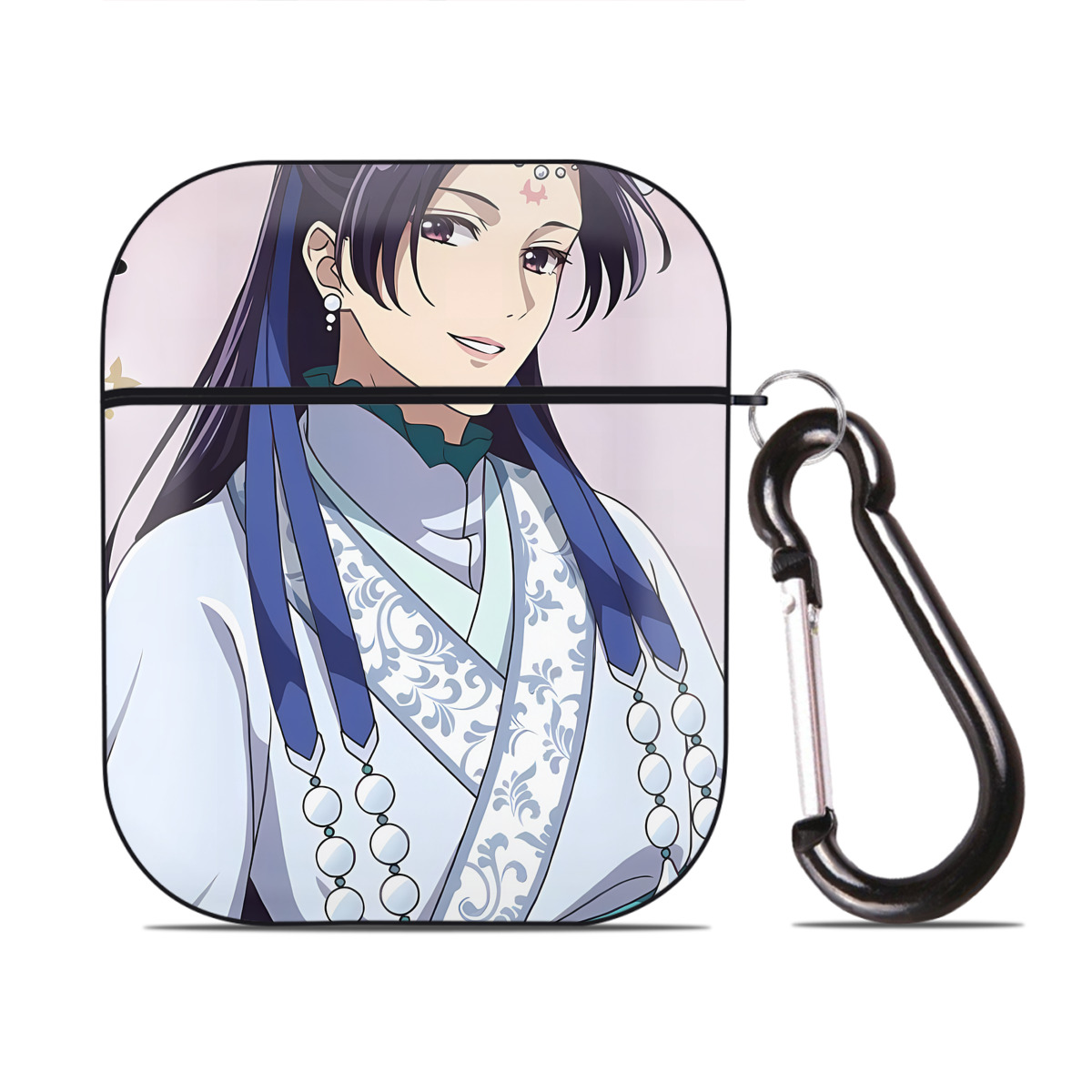 （画像用） 薬屋のひとりごと The Apothecary Diaries AirPods 第2世代保護ケース ハードシェル ブラック 耐衝撃・防指紋・カラビナ付き