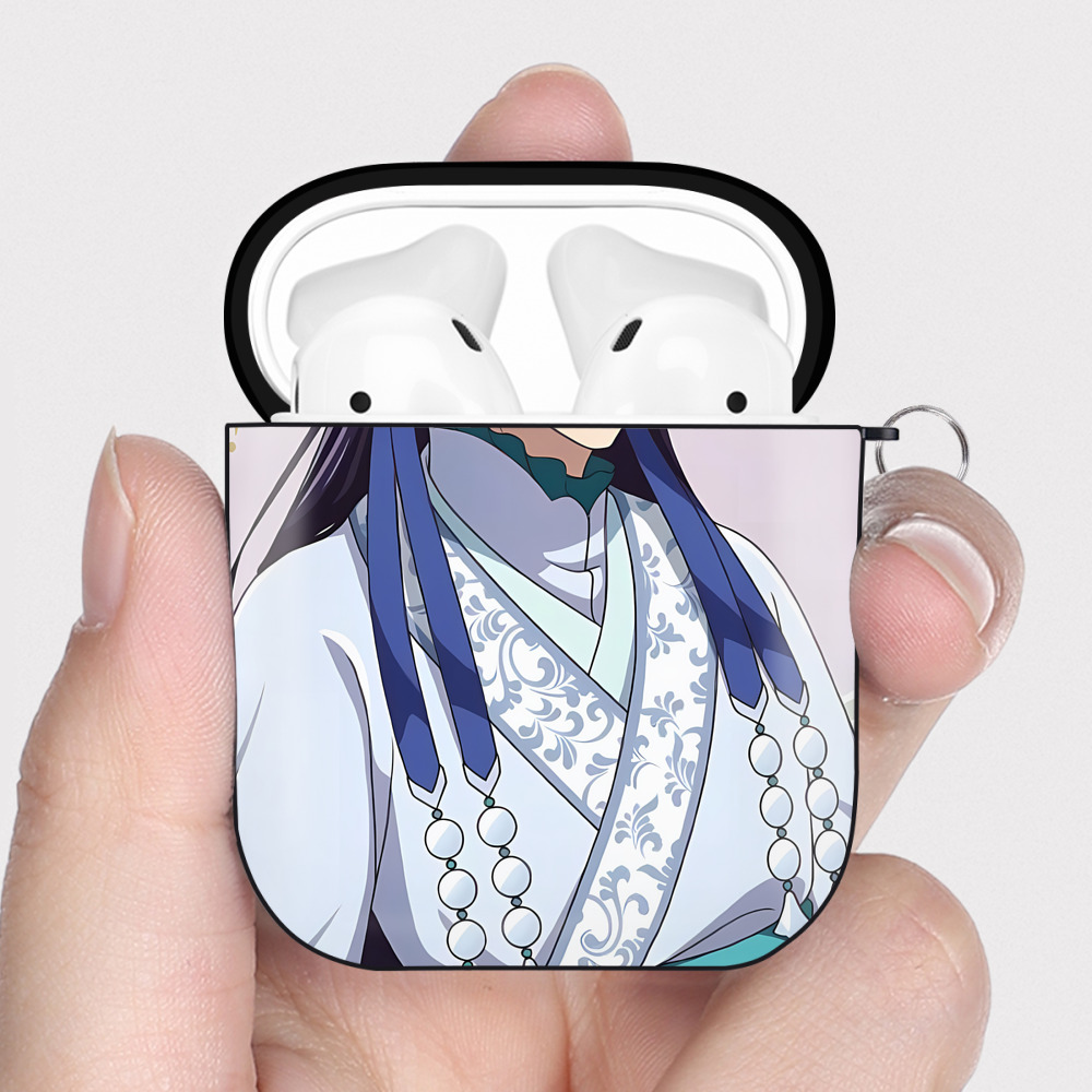 （画像用） 薬屋のひとりごと The Apothecary Diaries AirPods 第2世代保護ケース ハードシェル ブラック 耐衝撃・防指紋・カラビナ付き