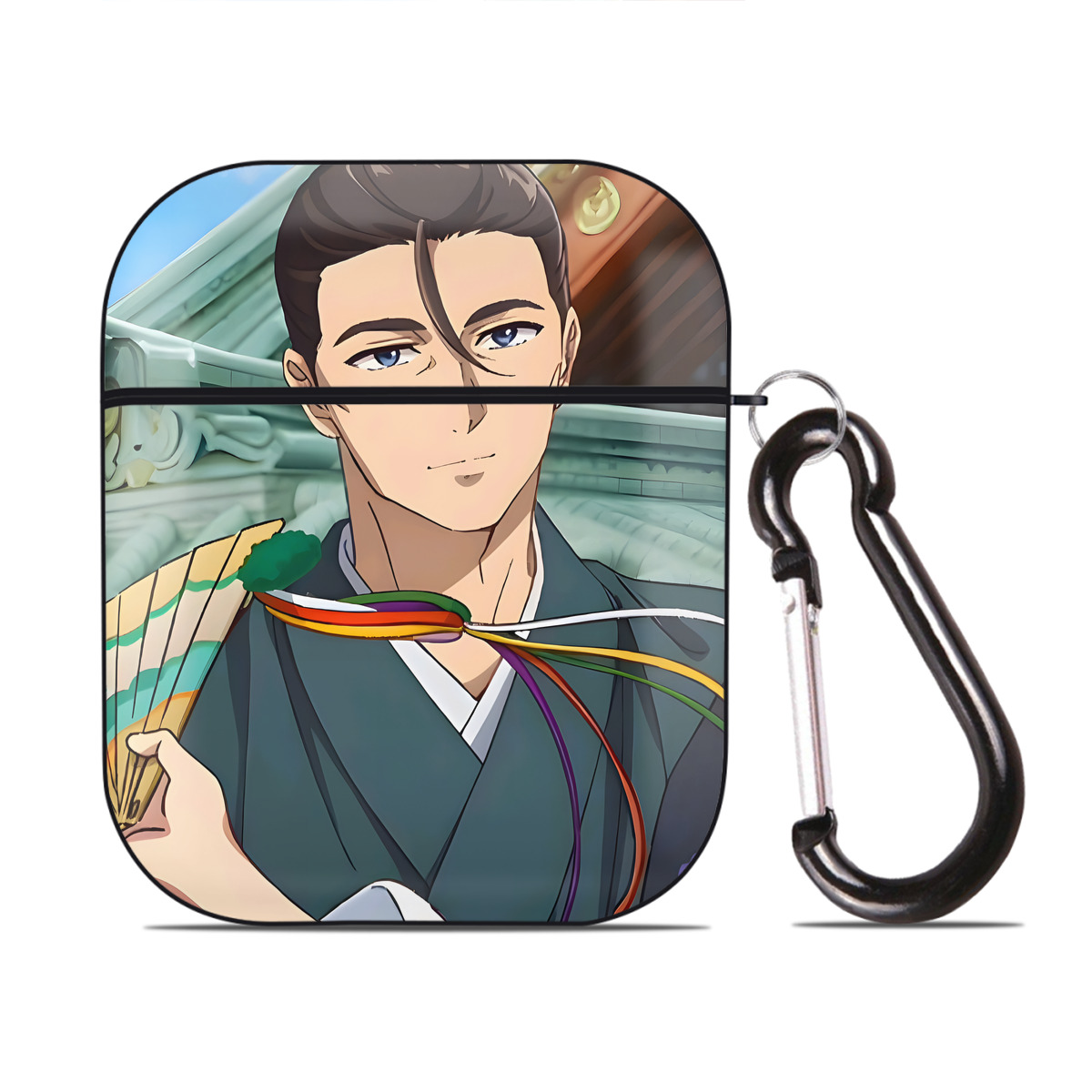 （画像用） 薬屋のひとりごと The Apothecary Diaries AirPods 第2世代保護ケース ハードシェル ブラック 耐衝撃・防指紋・カラビナ付き