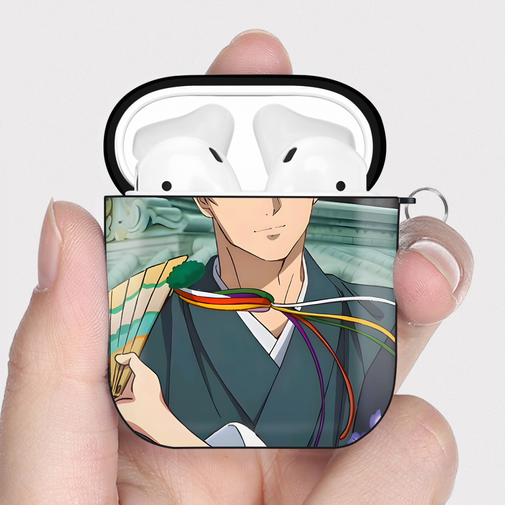 （画像用） 薬屋のひとりごと The Apothecary Diaries AirPods 第2世代保護ケース ハードシェル ブラック 耐衝撃・防指紋・カラビナ付き