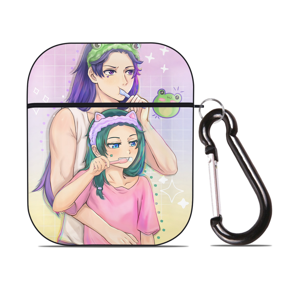 （画像用） 薬屋のひとりごと The Apothecary Diaries AirPods 第2世代保護ケース ハードシェル ブラック 耐衝撃・防指紋・カラビナ付き
