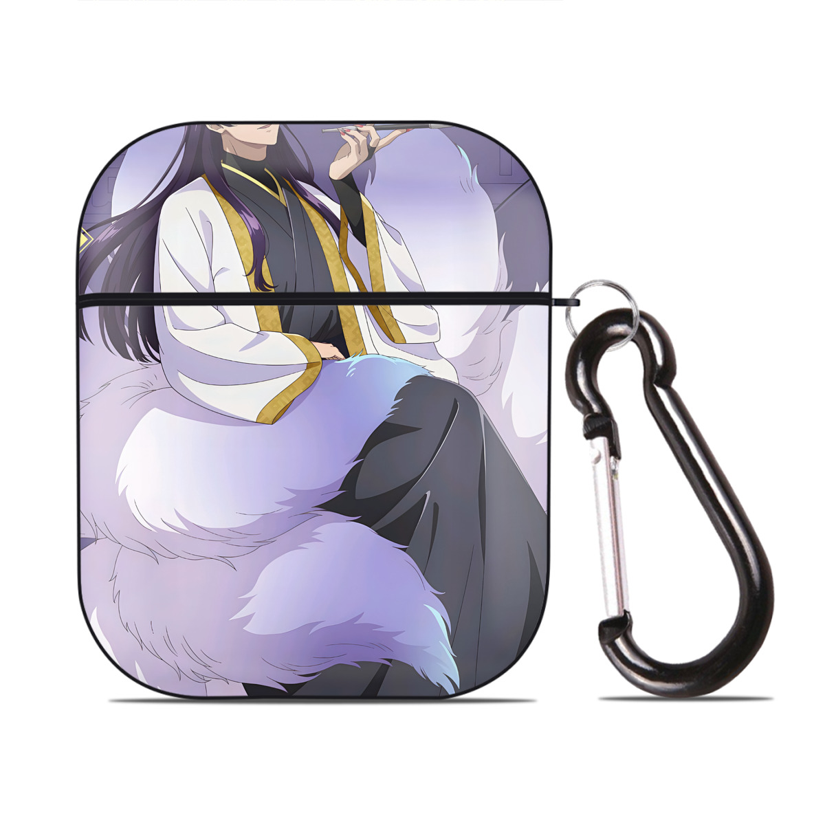 （画像用） 薬屋のひとりごと The Apothecary Diaries AirPods 第2世代保護ケース ハードシェル ブラック 耐衝撃・防指紋・カラビナ付き